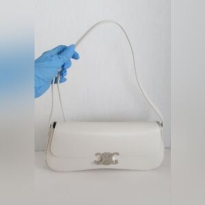 New Medium Celine Lola Bag In Shiny Calfskin Blanc De Blanc